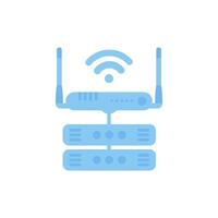 Servers connected to the router. IOT and automation concept. Isolated. . vector