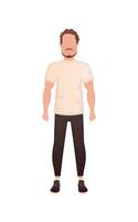 The man is standing. Isolated. Cartoon style. vector