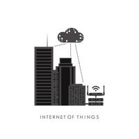 Internet of things and automation concept. City connected to the Internet. Good for presentations. illustration. vector