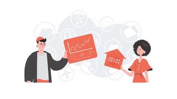 IoT concept. Internet of Things Team. Good for presentations and websites. Trendy flat style. . vector