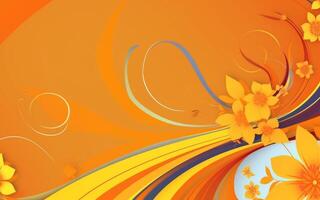The abstract wallpaper design features a combination of vibrant colours and futuristic lines that create a visually stunning graphic with a textured, light background with photo
