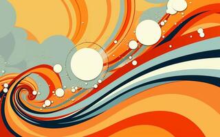 The abstract wallpaper design features a combination of vibrant colours and futuristic lines that create a visually stunning graphic with a textured, light background with photo