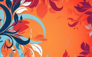 The abstract wallpaper design features a combination of vibrant colours and futuristic lines that create a visually stunning graphic with a textured, light background with photo