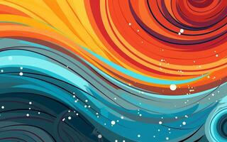 The abstract wallpaper design features a combination of vibrant colours and futuristic lines that create a visually stunning graphic with a textured, light background with photo
