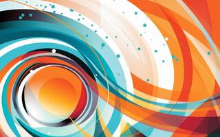 The abstract wallpaper design features a combination of vibrant colours and futuristic lines that create a visually stunning graphic with a textured, light background with photo