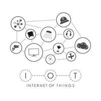 Internet of things concept. A set of icons connected to each other in one Internet network. Good for presentations. vector