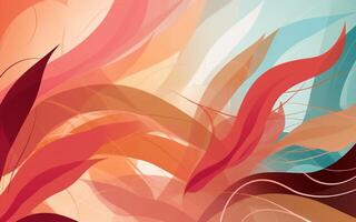 The abstract wallpaper design features a combination of vibrant colours and futuristic lines that create a visually stunning graphic with a textured, light background with photo