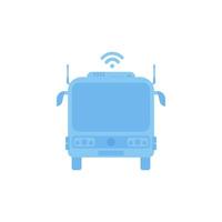 Internet connected bus. IOT and automation concept. Isolated. . vector
