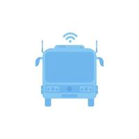 Internet connected bus. IOT and automation concept. Isolated. Vector. vector