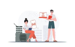 IOT and automation concept. Internet of Things Team. Good for presentations and websites. illustration. vector