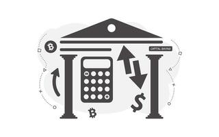 Financial background in black and white style. Good for presentations and websites. Vector illustration.