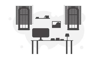 Flat background in black and white style. Good for presentations and websites. Vector illustration.