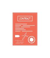Contract icon. The concept of getting a job. Isolated. . vector