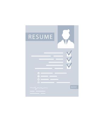 Resume icon. The concept of getting a job. Isolated. Vector.