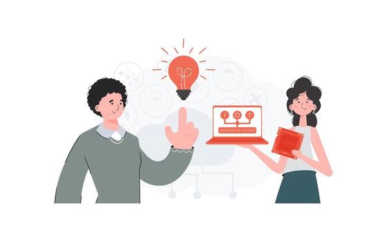 Internet of Things Team. IoT concept. Good for websites and presentations. illustration. vector