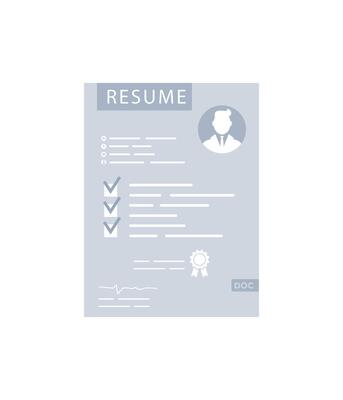 Resume icon. The concept of getting a job. Isolated. .