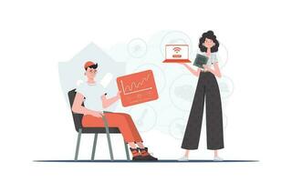 Internet of Things Team. IoT concept. Good for websites and presentations. Trendy flat style. . vector