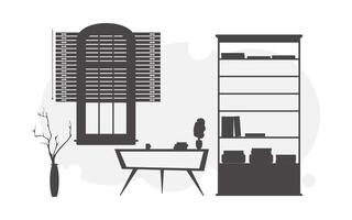 Flat background in black and white style. Good for presentations and websites. Vector illustration.