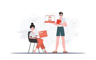 Internet of Things Team. Internet of things concept. Good for presentations and websites. illustration. vector