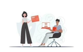 Internet of Things Team. IoT concept. Good for presentations and websites. Trendy flat style. . vector