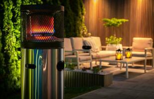 Outdoor Patio Propane Gas Heater For Cold Evenings photo