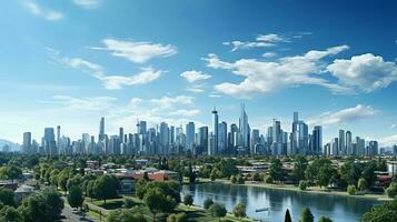 city panorama with skyscraper buildings, daylight made by AI generated photo