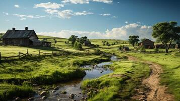 farm in sub urban at afternoon, ultra realistic, smooth lighting made by AI generative photo