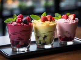 photography of bowl smoothies in cafe made with photo