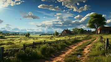 farm in sub urban at afternoon, ultra realistic, smooth lighting made by AI generative photo