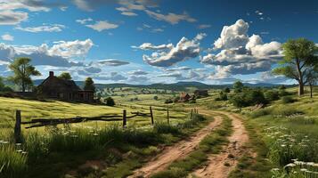 farm in sub urban at afternoon, ultra realistic, smooth lighting made by photo