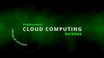 Professional Cloud Computing Services as Cloud Computing tag cloud with terms like platform as a service or service provider for resource pooling and big data analytics by artificial intelligence tags video
