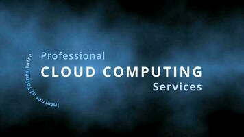 Fachmann Wolke Computing Dienstleistungen wie Wolke Computing Etikett Wolke mit Begriffe mögen Plattform wie ein Bedienung oder Bedienung Anbieter zum Ressource Pooling und groß Daten Analytik durch künstlich Intelligenz Stichworte video