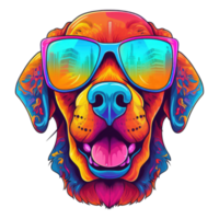 watercolor dog wearing sunglasses . AI Generated png