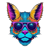 aquarelle animal portant des lunettes de soleil . ai généré png