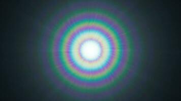 Halo arc en ciel circulaire lentille éclater avec rayon. 2d ordinateur le rendu animation video