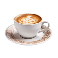 White cup with cappuccino isolated png