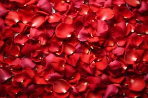 Red rose petals. AI Generative photo