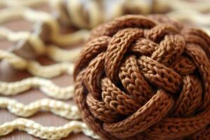 Neutral knitting yarn. photo