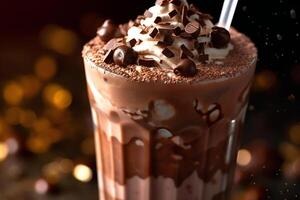 Delicious chocolate milkshake. photo