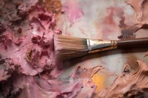 Abstract colorful background with a fab brush. photo