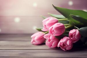 Mother's Day background with blooming flowers. photo