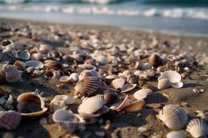 A beach full of shells. photo