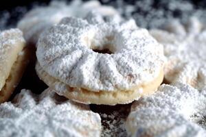 Biscuits with powdered sugar. photo