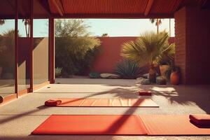 Open yoga room. photo