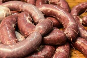 Homemade sausages, traditional cuisine, Argentina photo