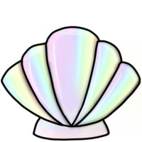 illustration of a shell rainbow colours png