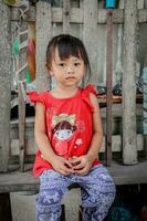 Asian children with various poses photo