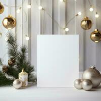 Christmas background with blank page photo