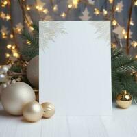 Navidad antecedentes con blanco página foto