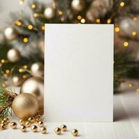 Christmas background with blank page photo